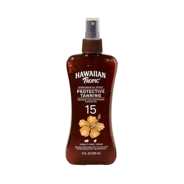 Hawaiian Tropic Sunscreen Protective Tanning Dry Oil Broad Spectrum Sun Care Sunscreen Spray - SPF 15 - 8 Ounce