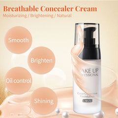 BB Cream Foundation Bare Makeup Concealer Light/Medium Skintones for Face Moisturizer Cover Up Skin Flaw Isolation Dust UV(Ivory)