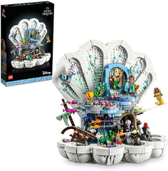 LEGO Disney Princess The Little Mermaid Royal Clam Shell 2023 Film Set with Ariel, Ursula, Sebastian and Flounder Figures, Home Decoration, Gift for Adult Women, Men, Teenage Girls & Boys 43225