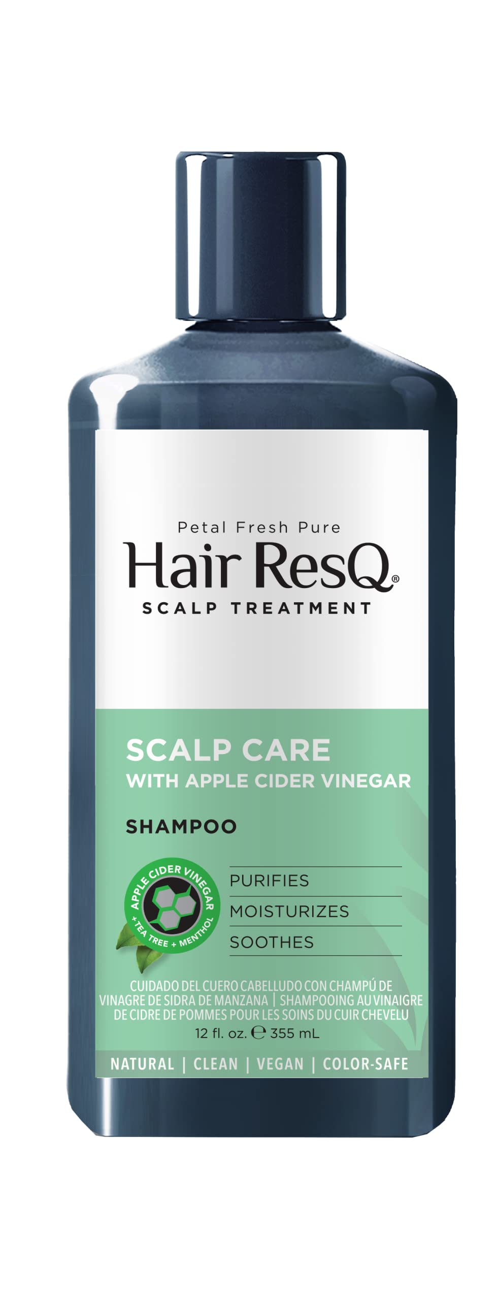 Petal Fresh Pure Hair ResQ Scalp Treatment - Scalp Care with Apple Cider Vinegar Shampoo for Itching & Flaking - Purifies, Moisturizes & Soothes, Vegan & Cruelty-Free, Color Safe, 12 fl oz (355 ml)