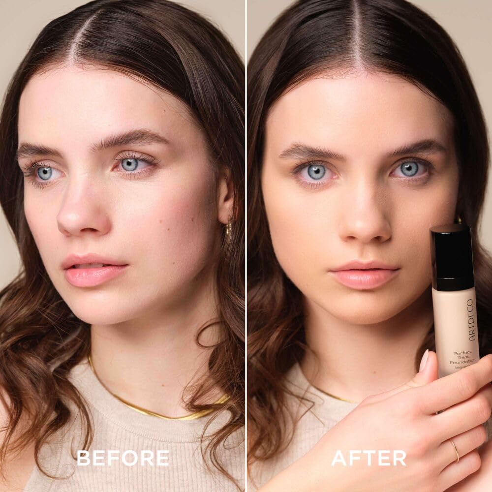 ARTDECO Perfect Teint Foundation - Soft Vanilla N°12 - Lightweight Liquid Formula - Medium to Full Coverage - Without Mask-Like Effect - Conceals Imperfections - Vegan Makeup - Hyaluron - 0.67 Fl Oz