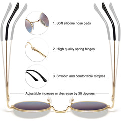 Joopin Round Polarized Sunglasses for Men Women, UV Protection Sun Glasses Small Circle Hippie Lennon Shades Sunglasses