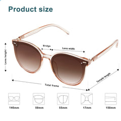 Polarized Sunglasses for Men and Women, Classic Round Sunglasses, UV Protection Retro Vintage Shades Large Plastic Frame Sunnies