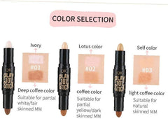 POOWO Double-Ended Wonder Contouring Pen Bronzer and Highlighter Stick Facial Makeup Contour Concealer Cosmetic for 3D Makeup Effect(2) Makeup Supplies