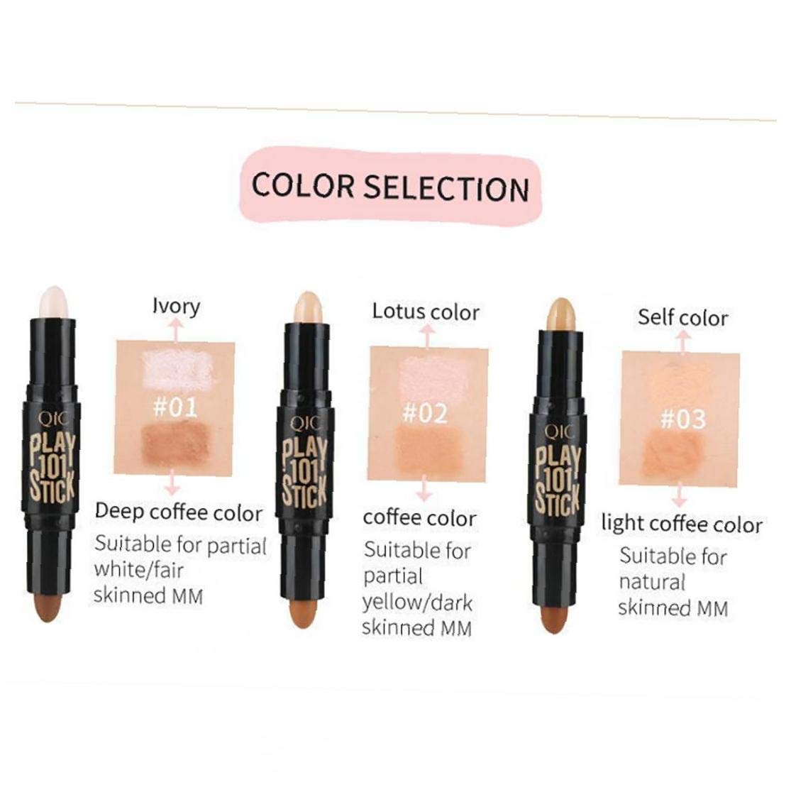 1PC Double-Ended Wonder Contouring Pen Bronzer and Highlighter Stick Facial Makeup Contour Concealer Cosmetic for 3D Makeup Effect(2) Makeup Supplies