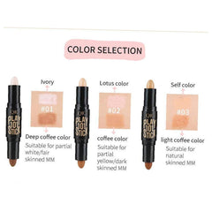 POOWO Double-Ended Wonder Contouring Pen Bronzer and Highlighter Stick Facial Makeup Contour Concealer Cosmetic for 3D Makeup Effect(2) Makeup Supplies