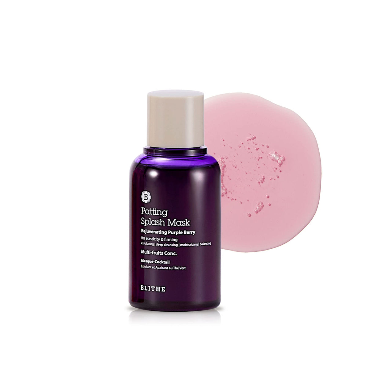 Blithe Patting Splash Mask Rejuvenating Purple Berry, 70ml - Deep Pore Cleansing Mask, K beauty, Exfoliating Dead Skin, Blackhead Removal, Korean Skincare with Nourishing Complex Fruit Extract