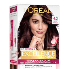 L’Oréal Paris LOreal Excellence Creme Hair Color, 4.20 Plum Brown, 72ml+100g
