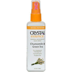 Crystal Essence Mineral Deodorant Spray Chamomile & Green Tea 4 Oz 4 Ounce (6 Pack)