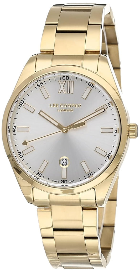 Lee Cooper Men's Quartz Movement Watch, Analog Display and Metal Strap - LC07101.130, Gold