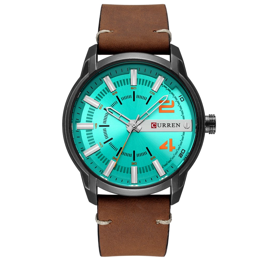 Curren Casual Watch For Men Analog Leather - 8306 - Brown