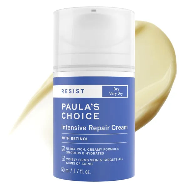 Paula's Choice RESIST Intensive Repair Face Moisturizer with Retinol, Hyaluronic Acid & Jojoba, Anti-Aging Face Cream for Dry, Chapped Skin, Fragrance-Free, 1.7oz