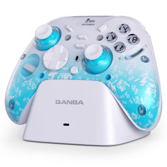 Qanba Phantom Multi-Mode Smart Wireless Controller for Windows PC and Android and iOS and TV，PC Controller With Hall-Effect Joysticks，Tri-Mode Connection (2.4G/Bluetooth/Wired) (Blue)