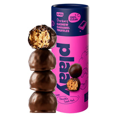 Plaay Cashew Caramel Chocolate Truffles – keto dark chocolate snack, vegan indulgence with craveable cashews, bold flavor, and clean ingredients – 60g