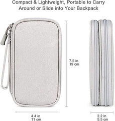 CLOUDFOUR Organizer Carry Case for Cables, Hard Drive, Earphones, Memory Card, SIM and Other Small Electronic Accessories Portable Storage Bag for Stationery, Charging Cables and Gadgets.