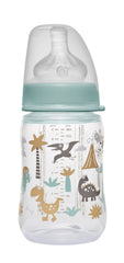 Nip Wide-Neck Milk Bottle,Baby Feeding Bottle- 260 ml, BPA-Free, Soft Silicone Medium-Flow Breast-Like Teat, Unisex, Easy to Clean, Nursing Bottle for Newborns Infants & Toddlers,Made in Germany, Dino