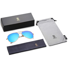 SOJOS Classic Aviator Polarized Sunglasses Mirrored UV400 Lens SJ1054