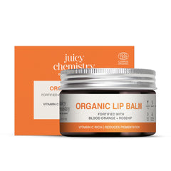 Juicy Chemistry Organic & 100% Natural Lip Balm for Women with Anti-Ageing and Pigmented Lips w/Blood Orange & Rosehip (5gm)