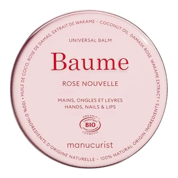 Manucurist Organic Hand Balm Multi Purpose 100% Organic Hand & Nail Lip Treatment Coconut Oil, Damask Rose Oil Magic Balm Hand Care Lip Care Practical Gift for Women Travel Beauty