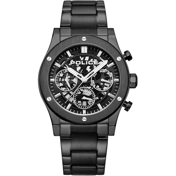 POLICE - Knotty Watch For Men Black Dial With Black Bracelet - PEWJK0006401