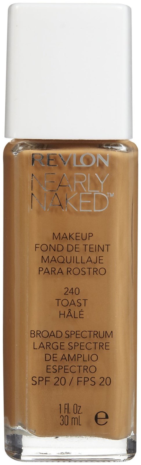 Revlon Nearly Naked Liquid Makeup Broad Spectrum SPF 20, 240 Toast, 1 Fluid Ounce