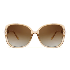 FEISEDY Women's Fashion Sunglasses, Oversized Square Frame with Pearl Sparkling, Polarized UV Protection B2821