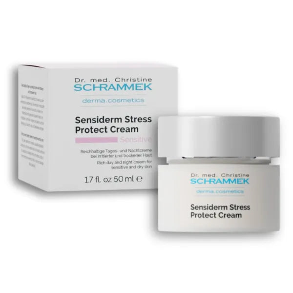 Schrammek Sensiderm Stress Protect Cream (1.7 fl oz) - for Irritated & Dry Skin - Rich Day & Night Cream - with Panthenol & Aloe Vera - Day Cream - Face Moisturizer