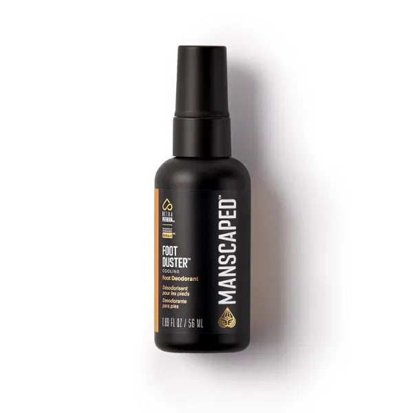 MANSCAPED The Foot Duster, Men's Cooling & Soothing Foot Deodorant Spray, Featuring Tea Tree, Coconut, Peppermint Oil, Refined Scent, 1.89 fl. oz