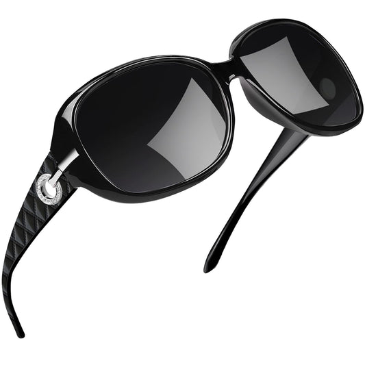 X spring Polarized Sunglasses for Women, Oversized Polarized Sunglasses for Women, Ladies Vintage Thick Big Frame Sun Glasses Shades Polarized Lens for Walking, Driving, Shopping,Taking Photos