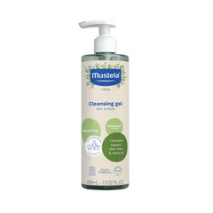 Mustela Certified Organic Cleansing Gel - Natural Hair & Body Wash with Olive Oil & Aloe Vera - For Baby, Kid & Adult - Fragrance Free, Tear Free, Vegan & Biodegradable - 400ML