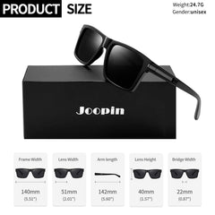 Joopin Sunglasses for Men Women, Polarized Vintage Square Sun Glasses Lightweight TR90 Frame UV400 Protection