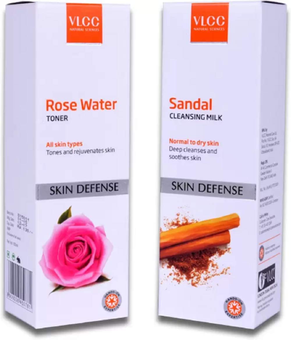 VLCC Rose Water Toner & Sandal Cleansing Milk (2 Items in the Set)