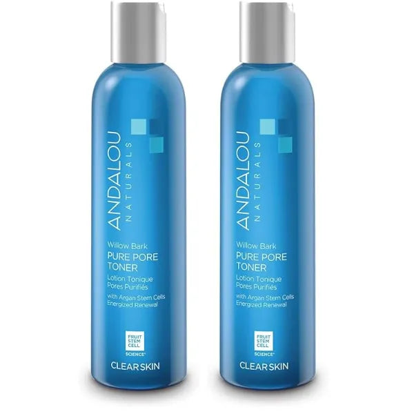 Andalou Naturals Toner Ounces, Willow Bark Pure Pore, 6 Fl Oz (Pack of 2)