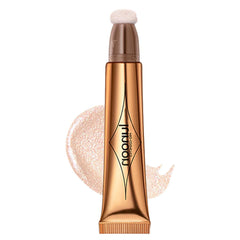 Liquid Contour Beauty Wand, Highlighter and Bronzer Stick with Cushion Applicator, Long Lasting Natural Shimmer Smooth Silky Cream Face Highlighter Bronzer Stick Makeup (#04)