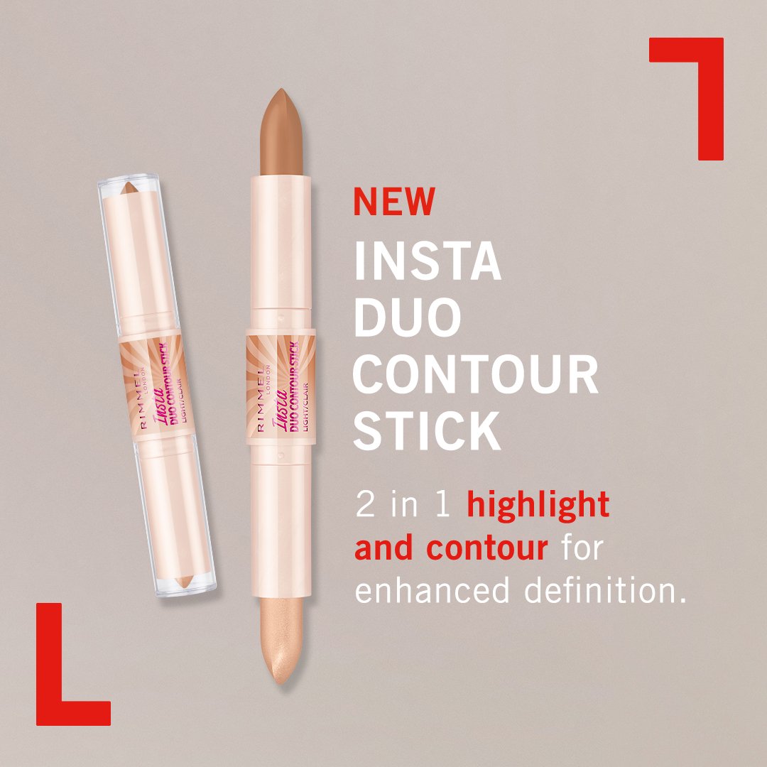 Rimmel London, Insta Duo Contour Stick, 2 x Net Wt. 0.14oz. 4g, Medium
