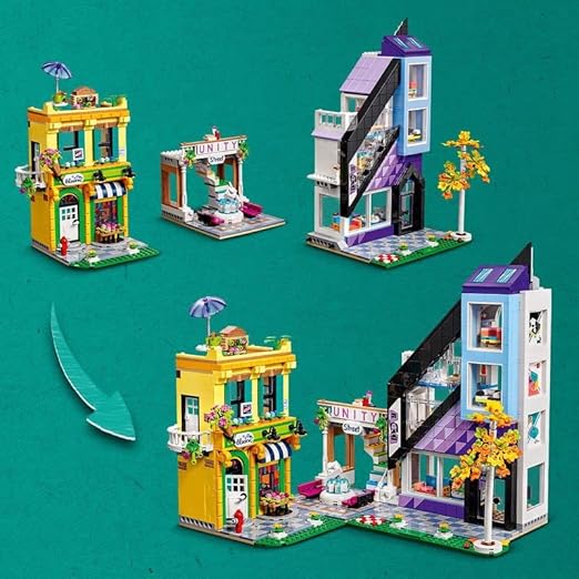 LEGO Friends Downtown Flower and Design Stores 41732 Building Blocks Toy Set; Toys for Boys, Girls, and Kids (2,010 Pieces)