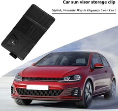 TDOO Car Sun Visor Organizer,Storage Bag and Glasses Holder with Zipper,PU Auto Interior Accessories Storage Travel Document Holder with Multi-Pocket…