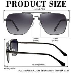 KANASTAL Polarized Sunglasses for Men Women, Large Memory Metal Frame Lightweight Sun Glasses 100% UV400 Protection Shades for Driving