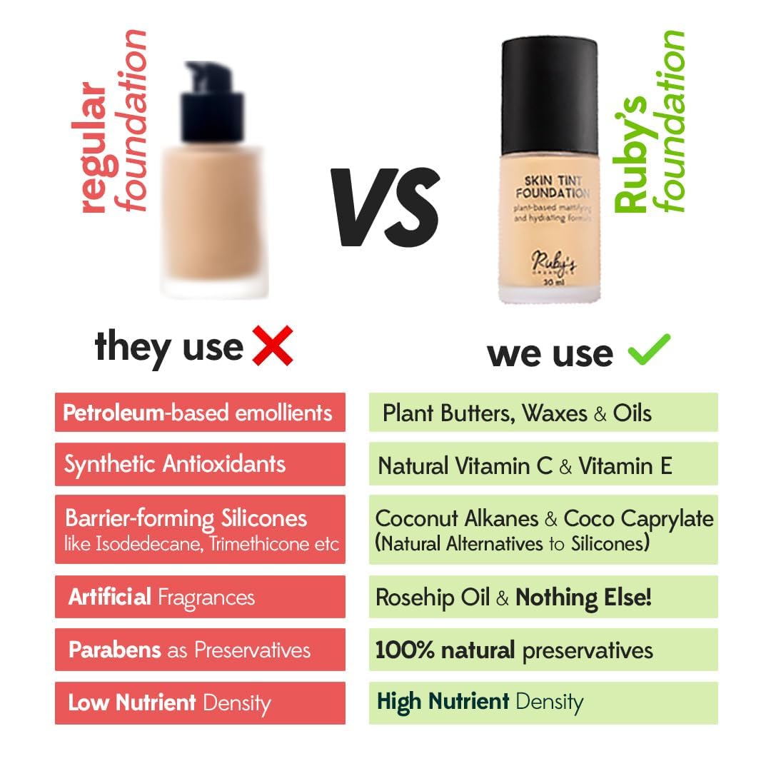 Ruby's Organics Skin Tint Mattifying Liquid Foundation Medium