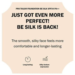 ESPOIR Pro Tailor Foundation Be Silk SPF34 PA++ 30ml #7 Salmon | Long Lasting Silky-Smooth Makeup with Excellent Cover | Korean Skincare