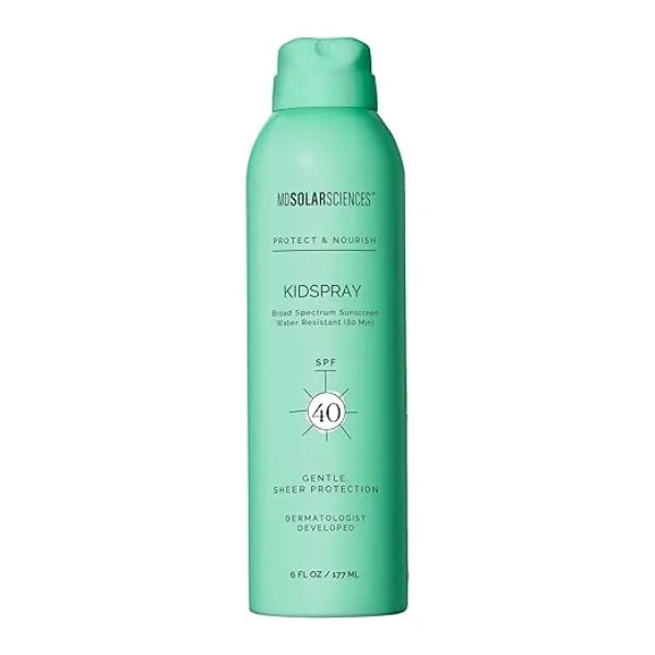 MDSolarSciences KidSpray SPF 40 Water Resistant, Broad-Spectrum Sunscreen Spray for Kids Infused with Indian Gooseberry, Vitamin C & Antioxidants Non Aerosol Safe for Sensitive Skin 6 Fl Oz
