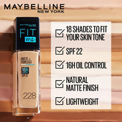 Maybelline New York Perfect Fit Me Flawless Matte Base Makeup Combo Conceal For Oily Skin+Blend Duo Kit,Medium Coverage Fit Me Foundation Powder 115 (30Ml)+Fit Me Concealer Shade 10 (6.8Ml),Pack Of 1