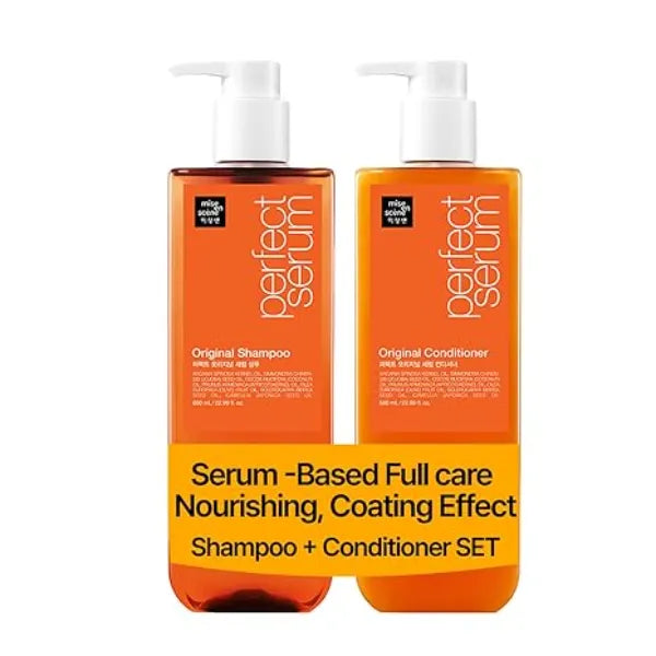 Mise En Scene Original Perfect Serum Shampoo and Conditioner SET For Damaged Hair, Nutrient Care With Argan Oil, Containing Jojoba Seed Oil For Smooth, Glossy Texture