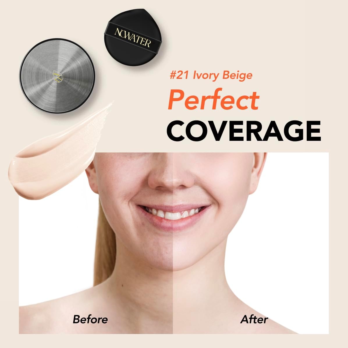 Prestige Skinfit Glow Cover Cushion | Glow Cushion Foundation | Glass skin, Long-Lasting, Lightweight | Flawless Coverage | Korean Cushion Foundation (0.52 fl.oz) (Ivory Beige, 0.52 fl.oz)