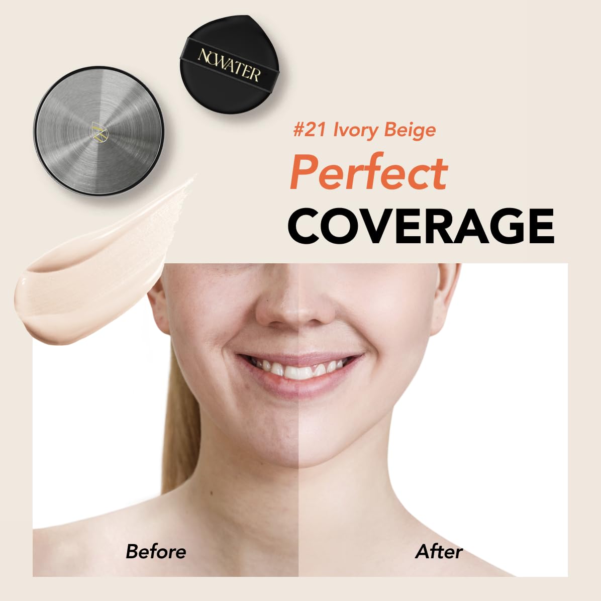 Prestige Skinfit Glow Cover Cushion | Glow Cushion Foundation | Glass skin, Long-Lasting, Lightweight | Flawless Coverage | Korean Cushion Foundation (0.52 fl.oz) (Ivory Beige, 0.52 fl.oz)