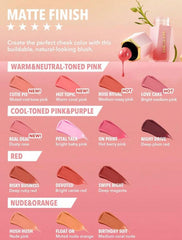 SHEGLAM Makeup - Color Bloom Liquid Blush Matte Finish - Long-wearing Waterproof Gel-Cream Blush with Sponge Tip Applicator (Hot Topic)