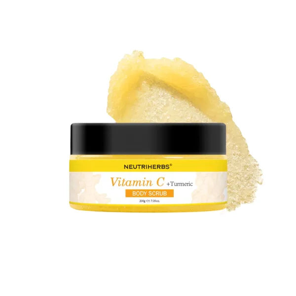 Neutriherbs Turmeric Body Scrub, Exfoliating Body Scrub With Vitamin C, Deep Cleansing And Moisturizing Body, Hands, Legs, Thighs - 7.05oz