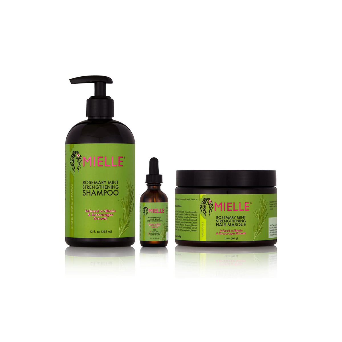 Mielle Organics Mielle/Rosemary Mint Strengthening/Shampoo/Hair Masque/Scalp & Hair Strengthening Oil (Serum) / Deal/Gift Set