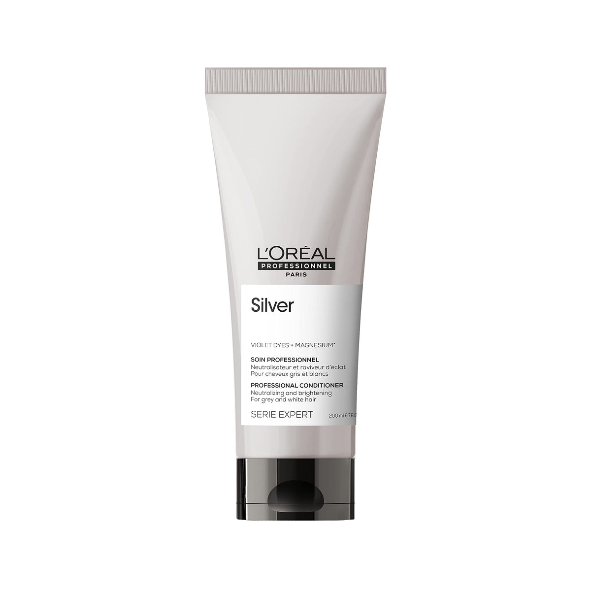 L’Oréal Professionnel | Silver Conditioner | Neutralizes Unwanted Yellow Tones | For Color Treated, White, Silver, & Blonde Hair | With Violet Micro-Pigments | SERIE EXPERT | 200ml