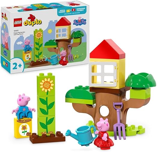 LEGO DUPLO Peppa Pig Garden and Tree House Toy, Includes 2 Figures, Educational Toddler Learning Toys for 2 Plus Year Old Girls & Boys, Birthday Gift Idea 10431